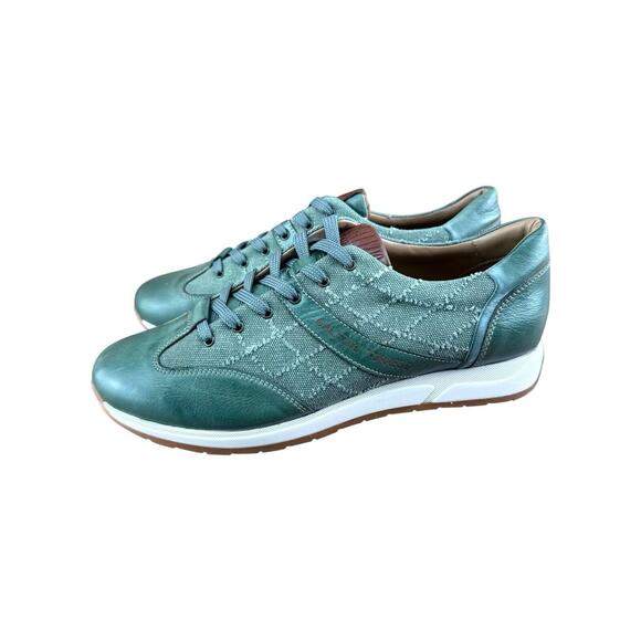 Galizio Torresi Men’s size 8.5-9Green Designer Leather Casual Sneakers